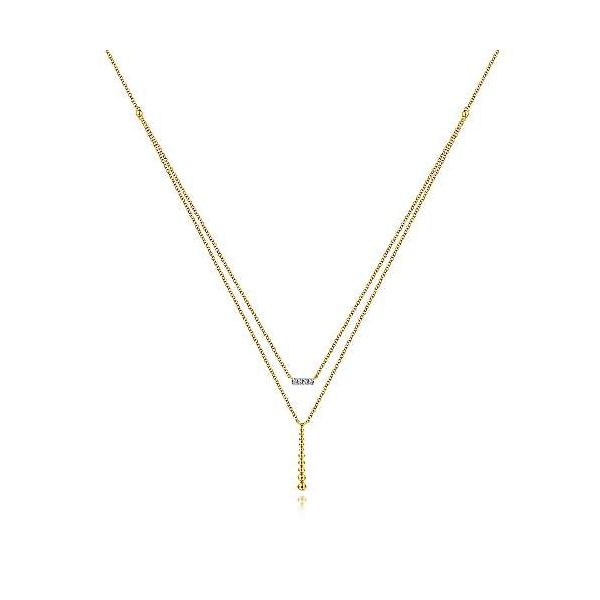 Gabriel & Co. Bujukan 14K Yellow Gold Diamond Necklace SVS Fine Jewelry Oceanside, NY