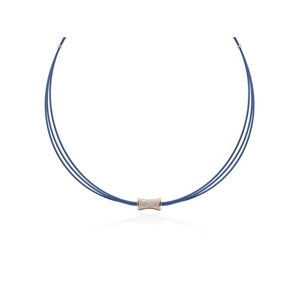 ALOR Blueberry Cable Eclipse Necklace, 0.21Cttw, 16