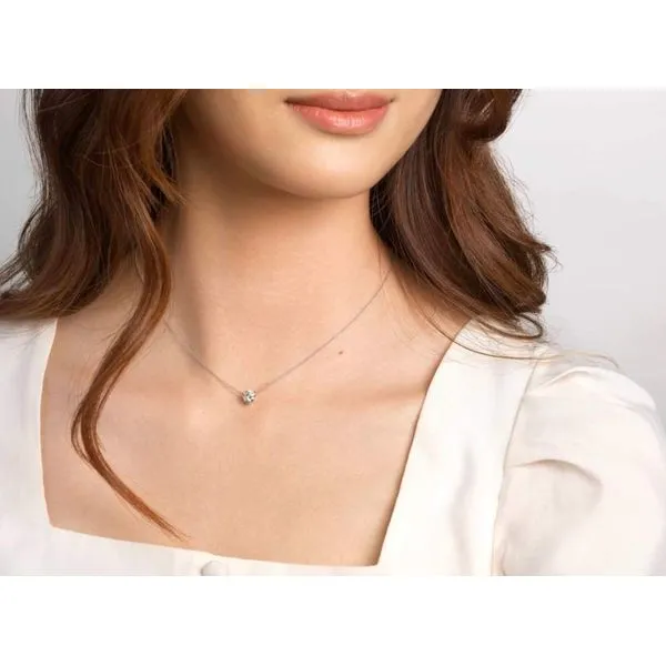 Lightbox Lab Grown Round Solitaire Necklace, 1.00ctw Image 2 SVS Fine Jewelry Oceanside, NY