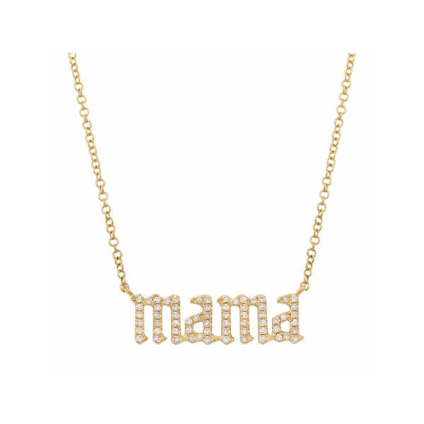 14K Yellow Gold & Diamond Mama Necklace, 0.16Cttw SVS Fine Jewelry Oceanside, NY