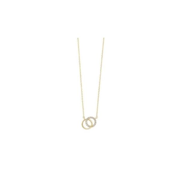 14K Yellow Gold Diamond Necklace, 0.08Cttw, 18