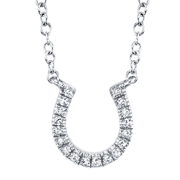 Shy Creation 14K White Gold Horseshoe Necklace SVS Fine Jewelry Oceanside, NY