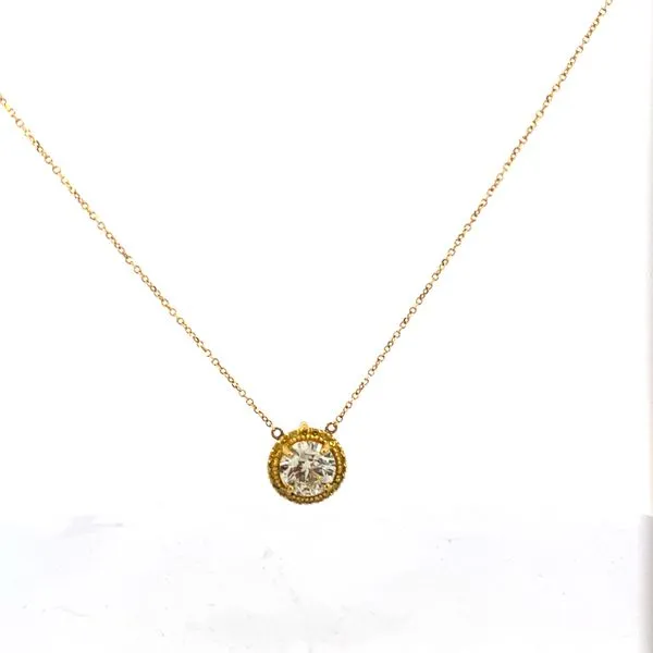 18K Yellow Gold Diamond Bezel Necklace, 2.42Ct, 18.5\