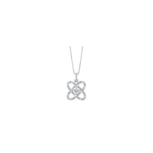 Silver & Diamond Necklace, 0.25Cttw, 18