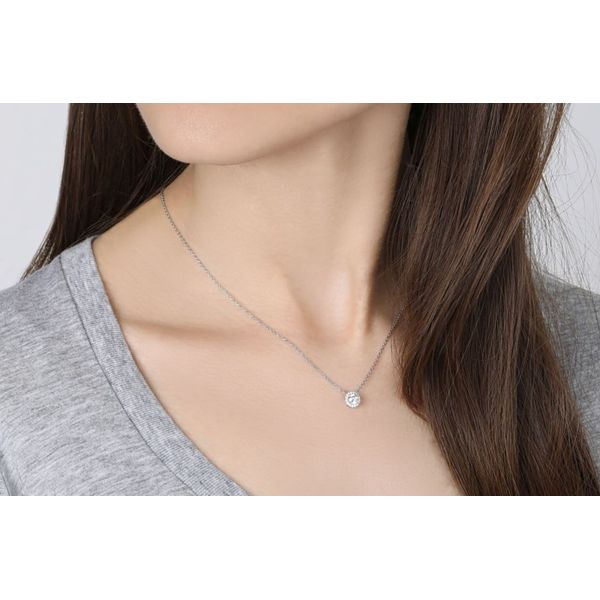 Lightbox Lab Grown Diamond Halo Necklace, .50ctw Image 2 SVS Fine Jewelry Oceanside, NY