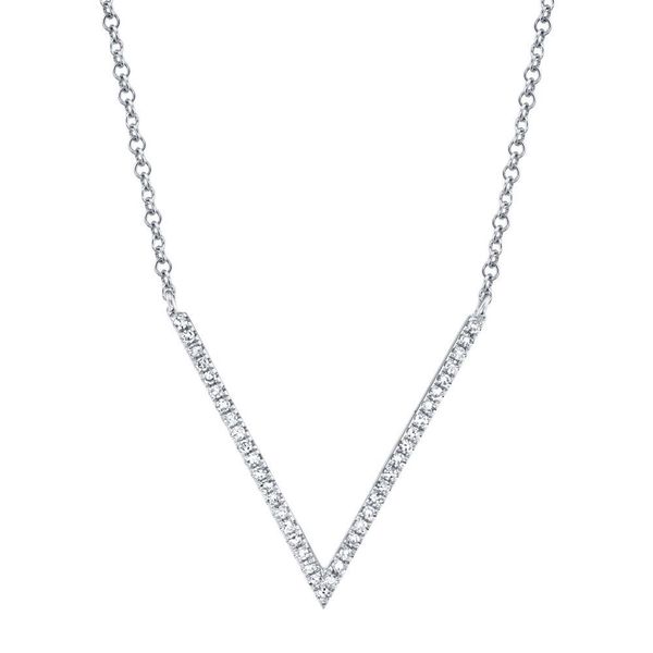 Shy Creation 14K White Gold and Diamond Pave Necklace SVS Fine Jewelry Oceanside, NY