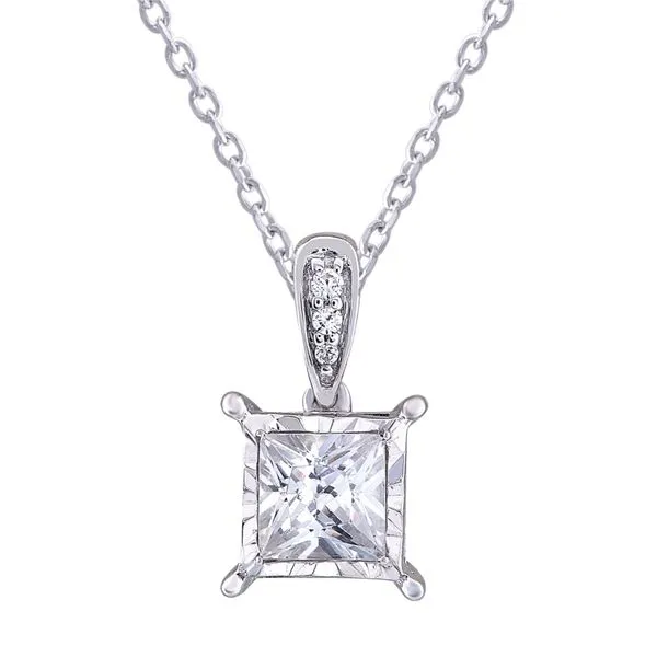 White Gold And Princess Diamond Pendant SVS Fine Jewelry Oceanside, NY