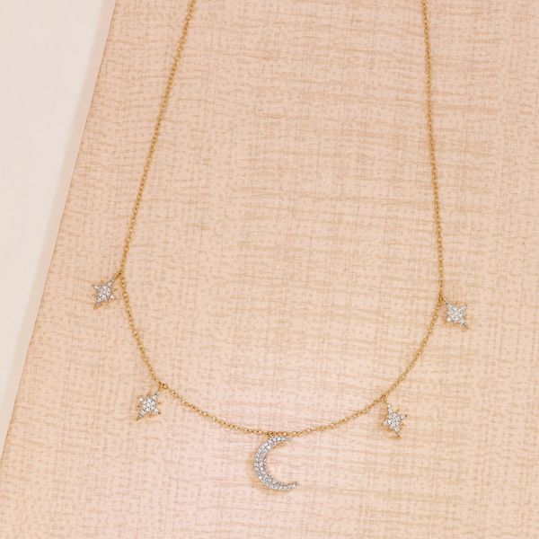 Ella Stein Stars and Moon Diamond Necklace, .15ctw Image 2 SVS Fine Jewelry Oceanside, NY