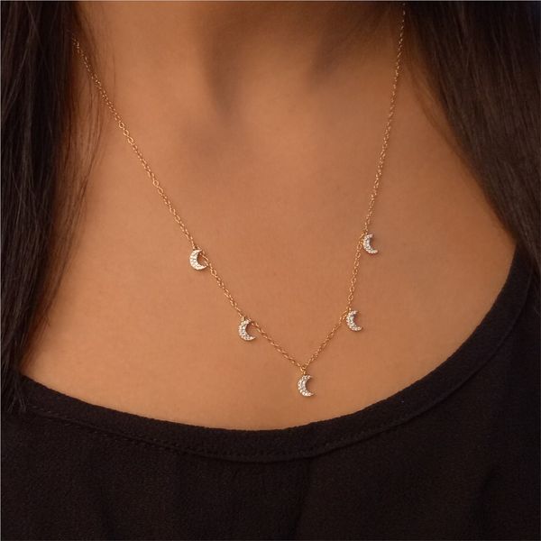 Ella Stein Diamond Crescent Moon Necklace, .09ctw Image 2 SVS Fine Jewelry Oceanside, NY