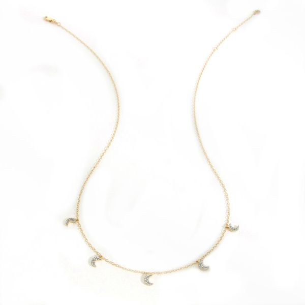 Ella Stein Diamond Crescent Moon Necklace, .09ctw SVS Fine Jewelry Oceanside, NY