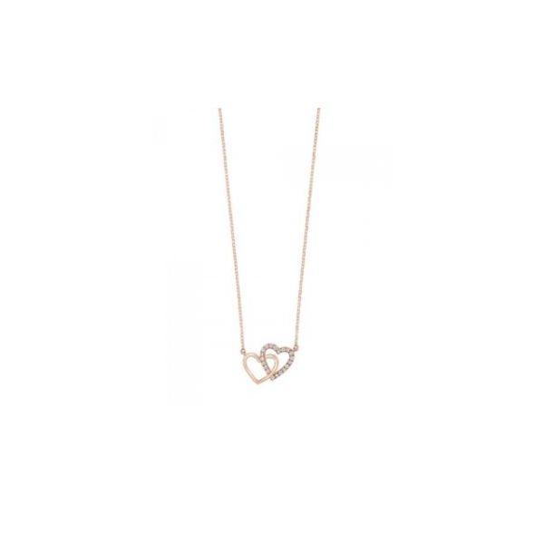 Diamond Double Heart Pendant Necklace SVS Fine Jewelry Oceanside, NY