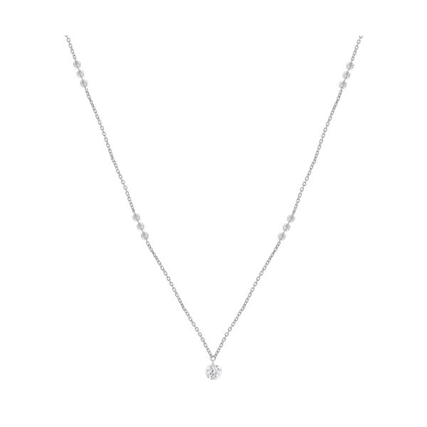 White Gold Diamond Necklace, 0.75Cttw, 18