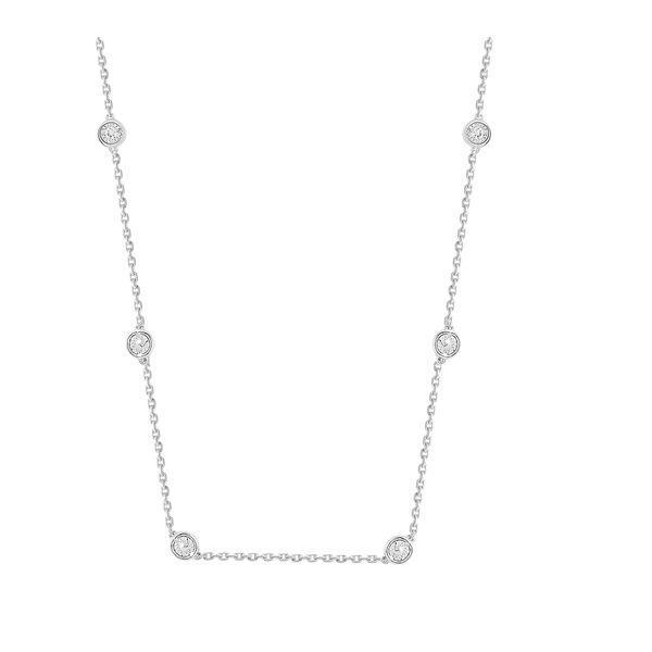 White Gold Diamond By The Yard Necklace, 0.25Cttw, 16