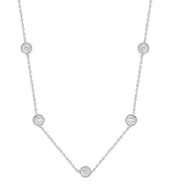 White Gold Diamond By The Yard Necklace, 1.00Cttw, 16