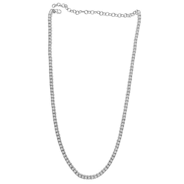 White Gold Diamond Necklace, 1.06Cttw, 13+3.75
