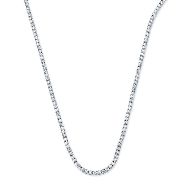 White Gold Diamond Tennis Necklace, 5.17Cttw, 16