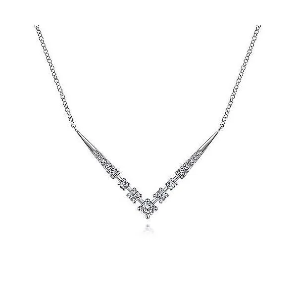 Gabriel & Co. Kaslique White Gold Diamond Necklace SVS Fine Jewelry Oceanside, NY