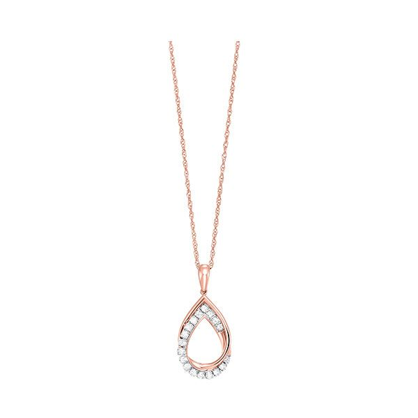 Rose Gold Diamond Teardrop Pendant SVS Fine Jewelry Oceanside, NY