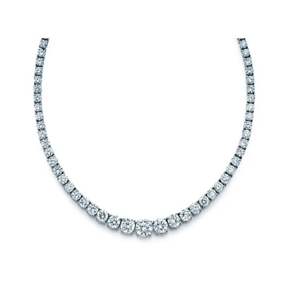 White Gold Graduated Diamond Necklace, 8.69Cttw, 18