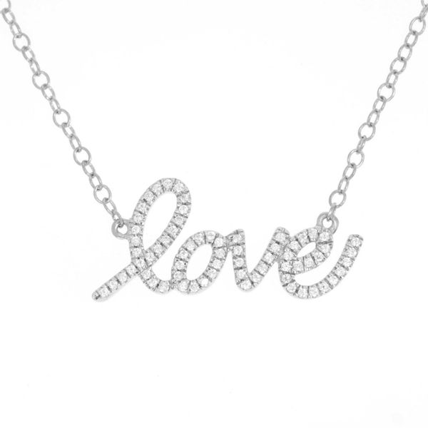 Ella Stein Love Is Love Sterling Silver Necklace, 0.09Cttw SVS Fine Jewelry Oceanside, NY