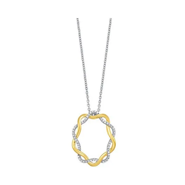 Twist Diamond Oval Shaped Pendant SVS Fine Jewelry Oceanside, NY