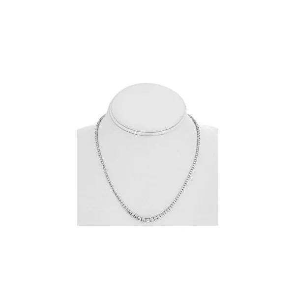 White Gold Diamond Riviera Necklace, 9.00Cttw, 17