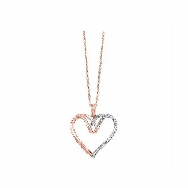 Diamond Ribbon Open Heart Necklace SVS Fine Jewelry Oceanside, NY