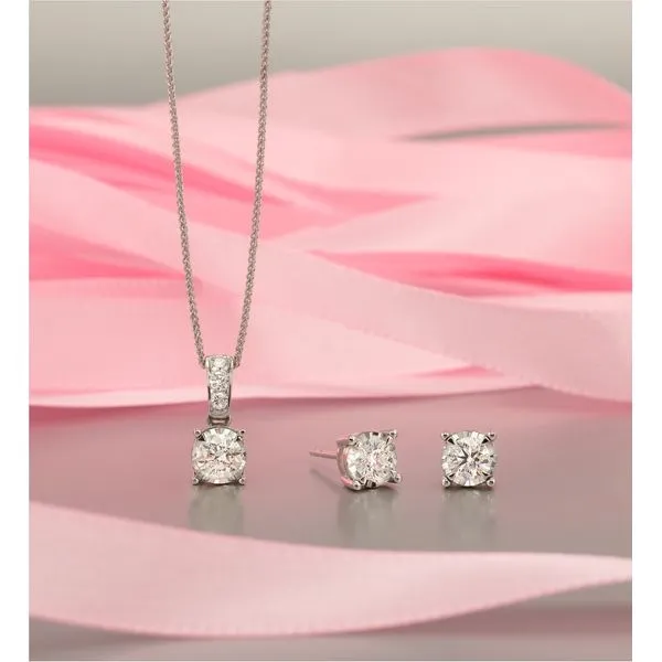 Tru Reflection Diamond Solitaire Necklace Image 2 SVS Fine Jewelry Oceanside, NY