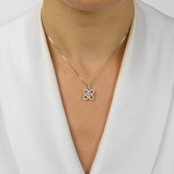 Love's Crossing Heart Knot Pendant Necklace Image 2 SVS Fine Jewelry Oceanside, NY
