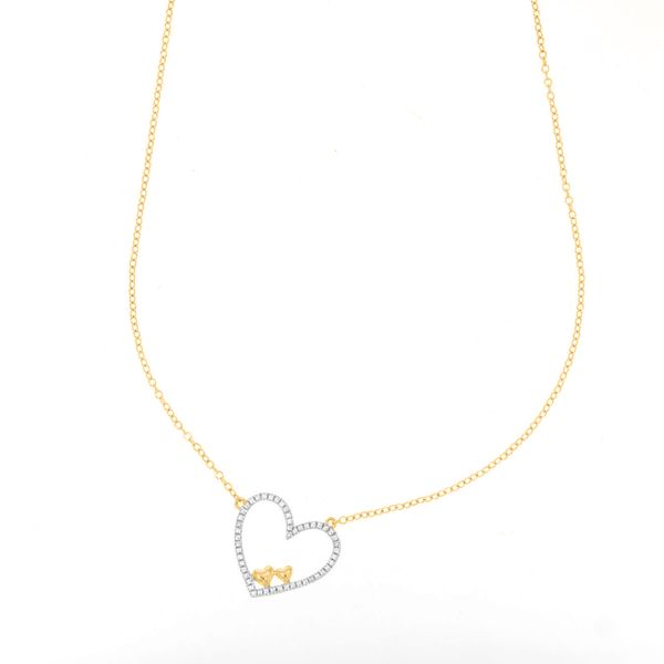 Ella Stein Double The Love Gold Plated Silver Necklace SVS Fine Jewelry Oceanside, NY