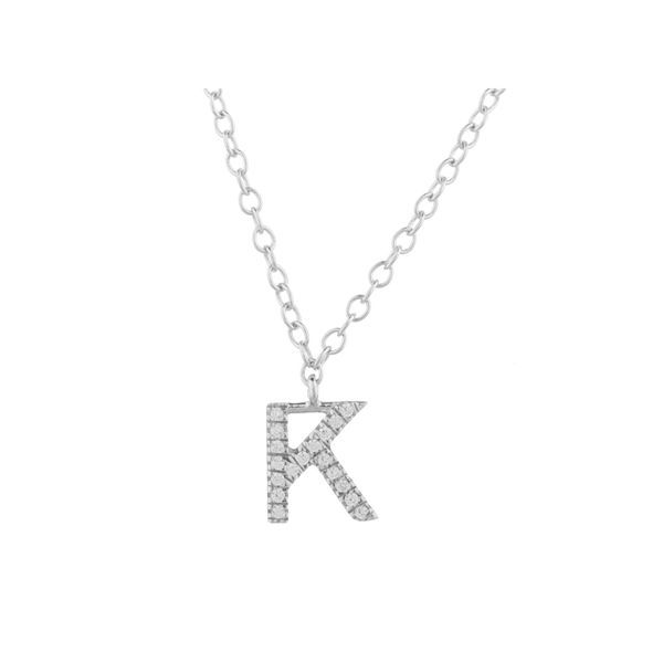 Ella Stein Kiss Of Individuality Silver Initial 'K' Necklace SVS Fine Jewelry Oceanside, NY