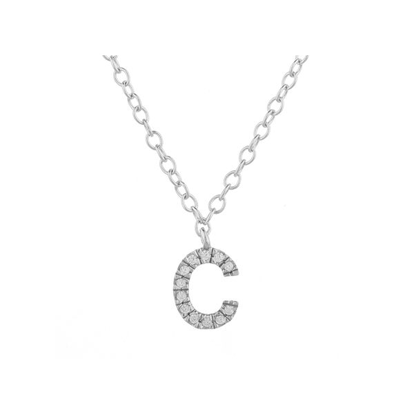 Ella Stein Kiss Of Individuality Silver Initial 'C' Necklace SVS Fine Jewelry Oceanside, NY