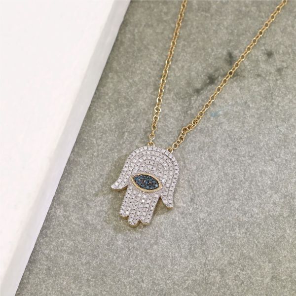 Ella Stein Vibrant Hamsa Gold Plated Silver Necklace SVS Fine Jewelry Oceanside, NY