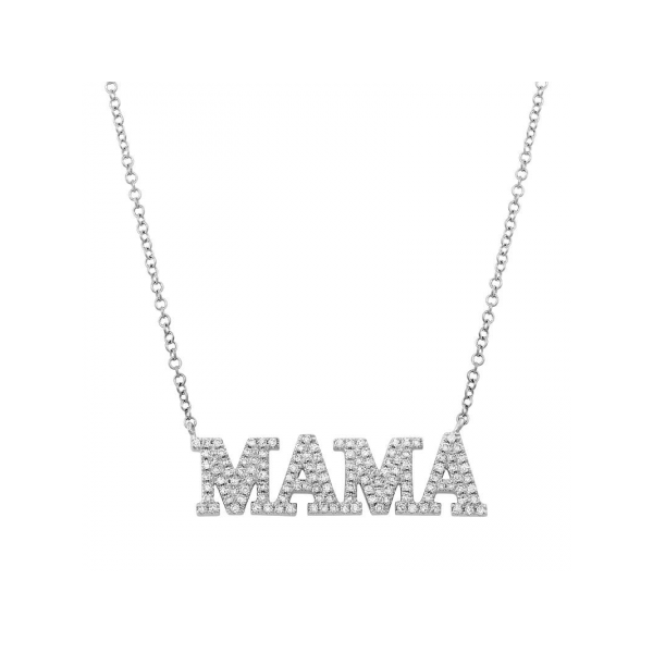 White Gold & Diamond Mommy Necklace SVS Fine Jewelry Oceanside, NY