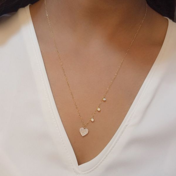 Ella Stein Diamond Heart Necklace, 0.10Cttw Image 2 SVS Fine Jewelry Oceanside, NY