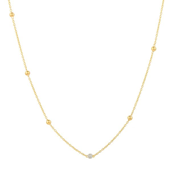 Ella Stein Center Sparkle Gold Plated Silver Necklace SVS Fine Jewelry Oceanside, NY