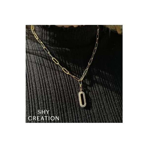 Shy Creation Yellow Gold And Diamond Necklace Image 2 SVS Fine Jewelry Oceanside, NY