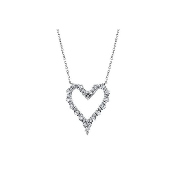 Shy Creation White Gold And Diamond Heart Necklace SVS Fine Jewelry Oceanside, NY