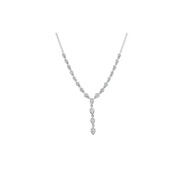 Shy Creation White Gold And Diamond Lariat Necklace SVS Fine Jewelry Oceanside, NY