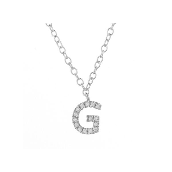 Ella Stein Kiss Of Individuality Silver Initial 'G' Necklace SVS Fine Jewelry Oceanside, NY