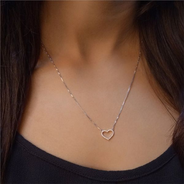 Ella Stein Diamond Heart Necklace, .05ctw Image 2 SVS Fine Jewelry Oceanside, NY