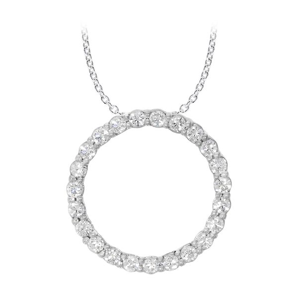 SVS Signature Diamond Circle Necklace, 0.98Cttw, 18