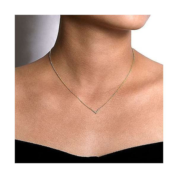 Gabriel & Co. Lusso Yellow Gold Diamond Necklace Image 2 SVS Fine Jewelry Oceanside, NY