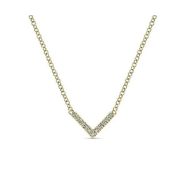 Gabriel & Co. Lusso Yellow Gold Diamond Necklace SVS Fine Jewelry Oceanside, NY