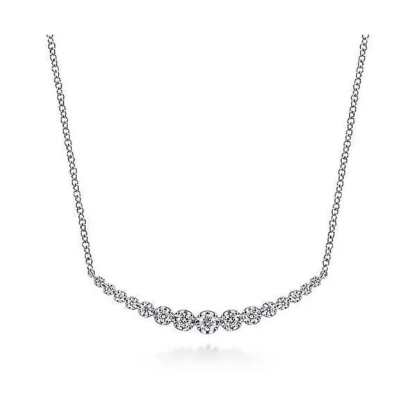 Gabriel & Co. Lusso White Gold Diamond Bar Necklace SVS Fine Jewelry Oceanside, NY