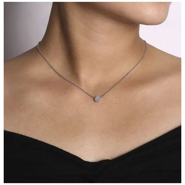 Gabriel & Co. Classic White Gold Diamond Necklace Image 2 SVS Fine Jewelry Oceanside, NY