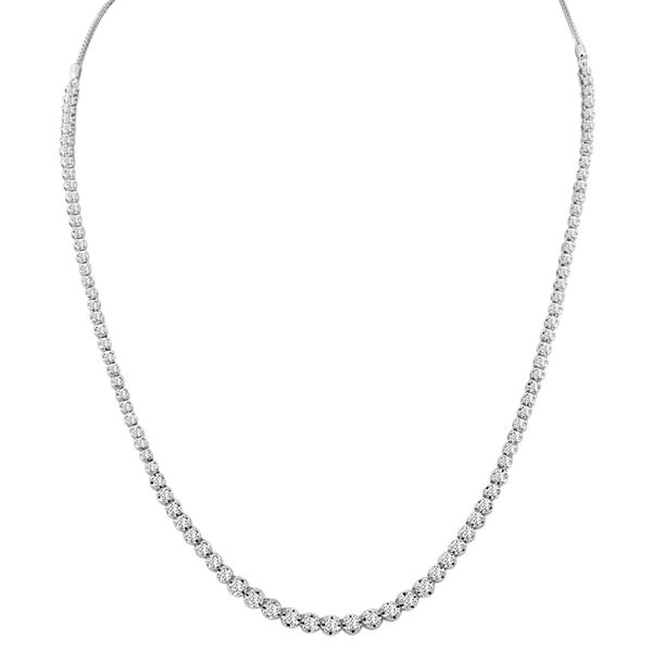 White Gold Graduated Diamond Necklace, 2.45Cttw, 32