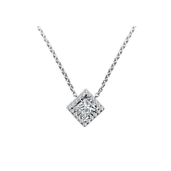 SVS Signature Halo Collection Princess Diamond Necklace SVS Fine Jewelry Oceanside, NY