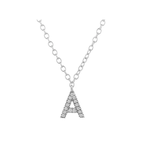 Ella Stein Kiss Of Individuality Silver Initial 'A' Necklace SVS Fine Jewelry Oceanside, NY