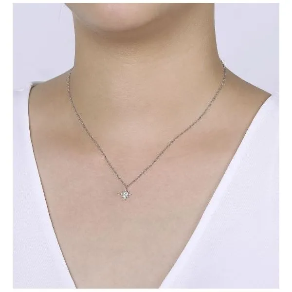Gabriel & Co. Kaslique White Gold Diamond Star Necklace Image 2 SVS Fine Jewelry Oceanside, NY